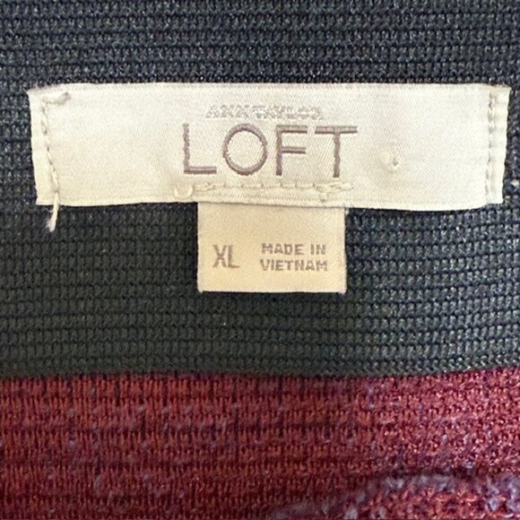 Loft Burgundy Blue Knit Sweater Pencil Skirt Women’s Size XL - Picture 2 of 7